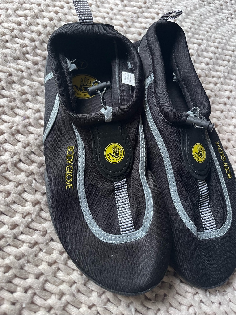Body Glove Black and Yellow Water Socks with Gray Trim